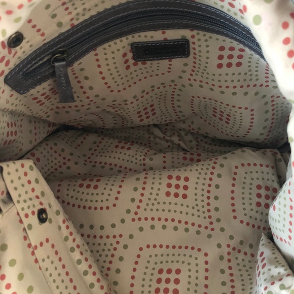 Ellington Gray Leather Shoulder Tote Bag Handbag W/ Black Straps - Picture 4 of 9